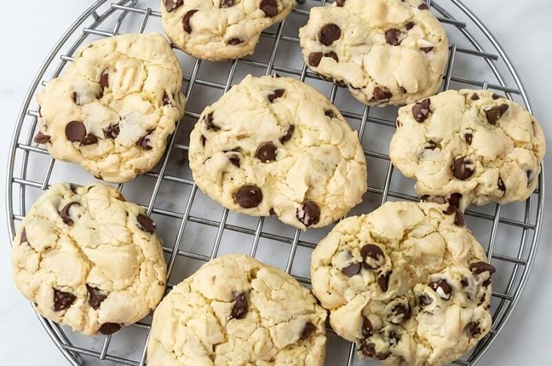 Soft and Chewy Cake Mix Chocolate Chip Cookies