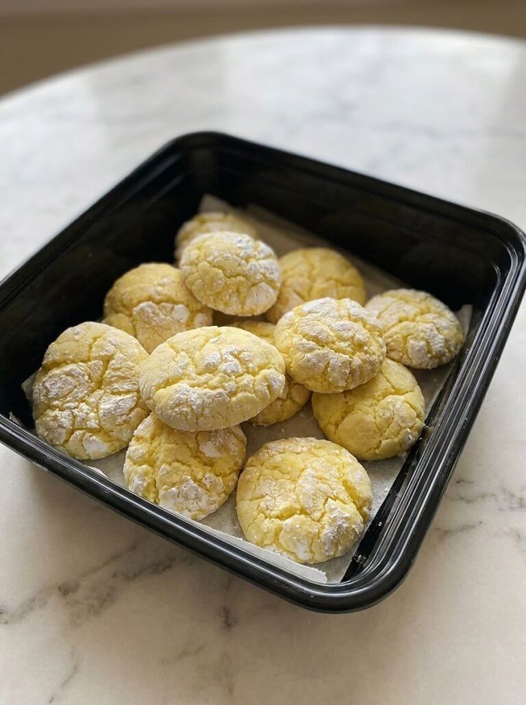 Lemon Cake Mix Crinkle Cookies