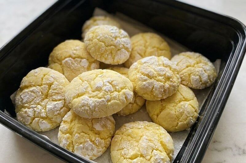 Lemon Cake Mix Crinkle Cookies