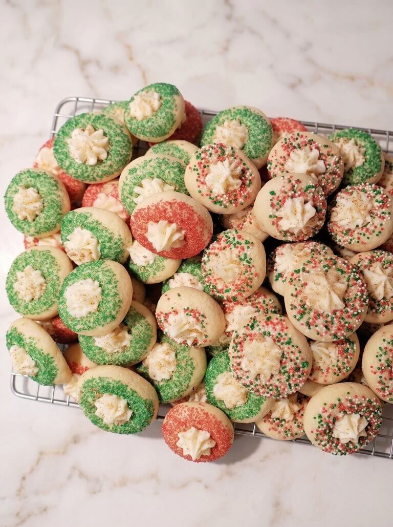 Eggnog Thumbprint Cookies