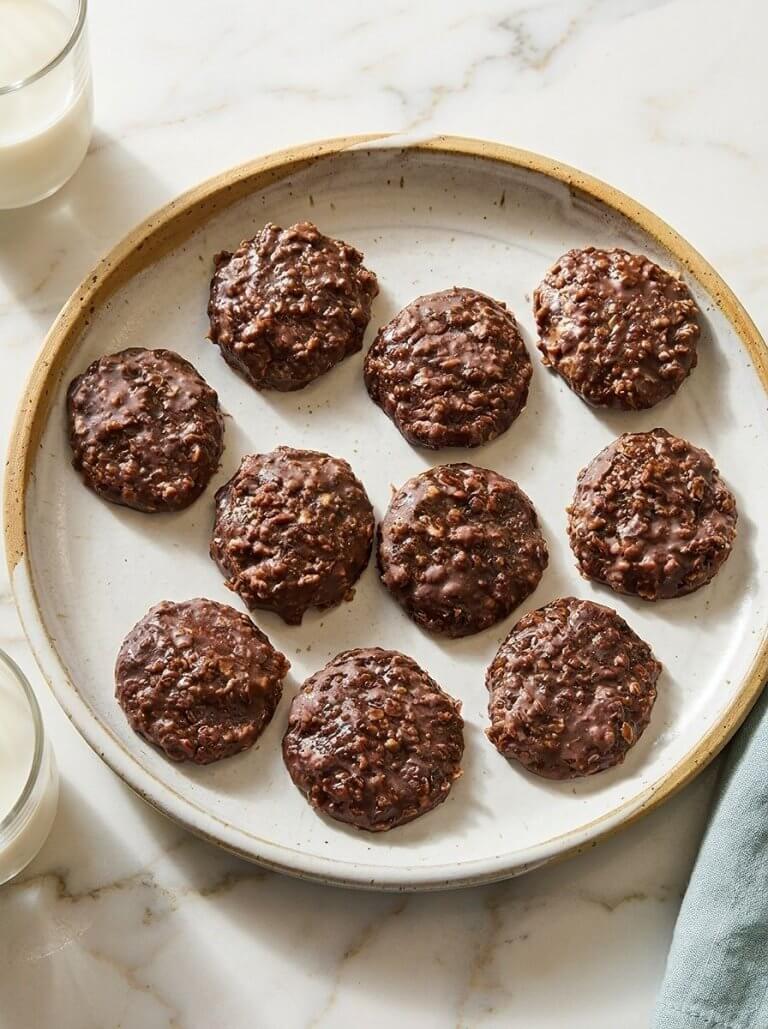 No-Bake Chocolate Peanut Butter Oatmeal Cookies
