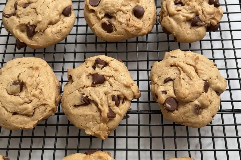 Easy Peanut Butter Chocolate Chip Cake Mix Cookies
