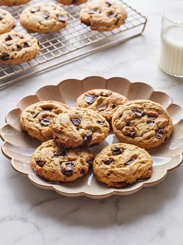 Chewy Peanut Butter Chocolate Chip Cookies