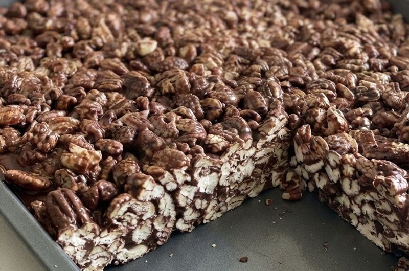 Chocolate Puffed Wheat Squares
