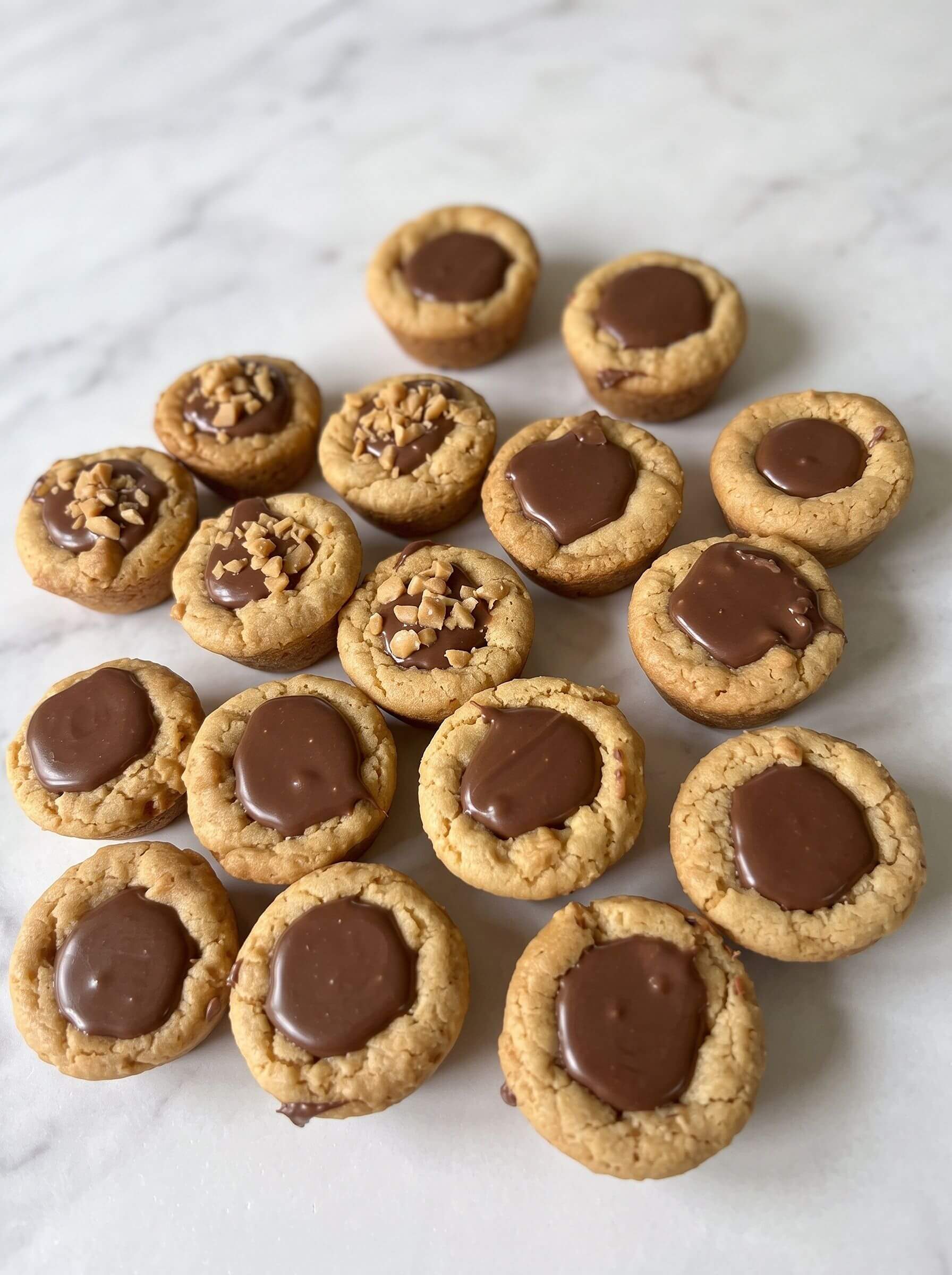 Peanut Butter Fudge Puddle Cookie Cups
