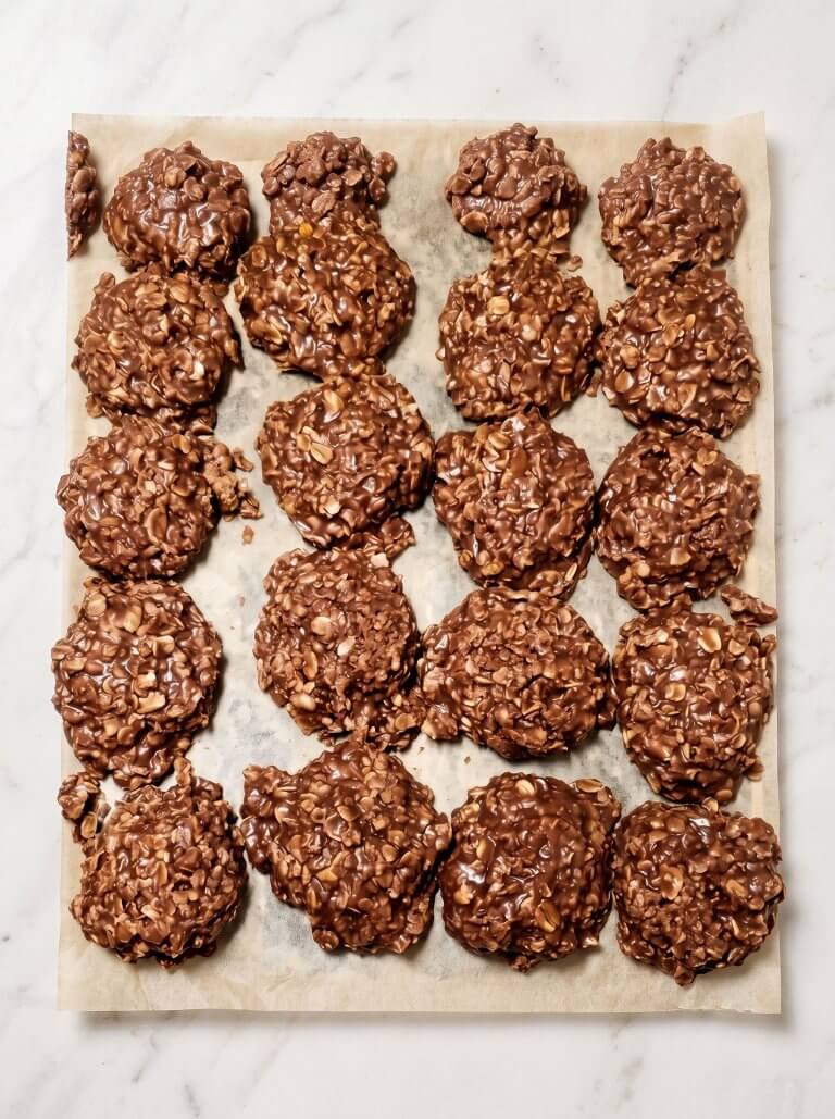 Chocolate Peanut Butter No-Bake Oatmeal Cookies